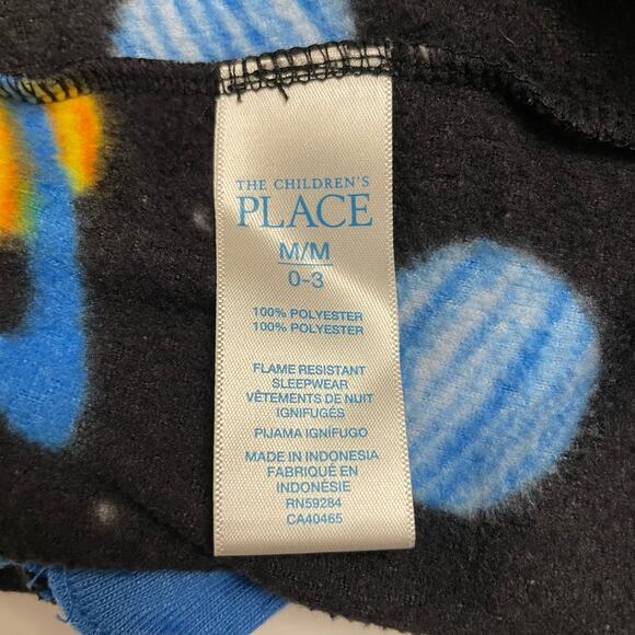 The Children’s Place Fuzzy Space Theme Fleece Zipper Footie Pajamas Size 0-3 M - Picture 6 of 7
